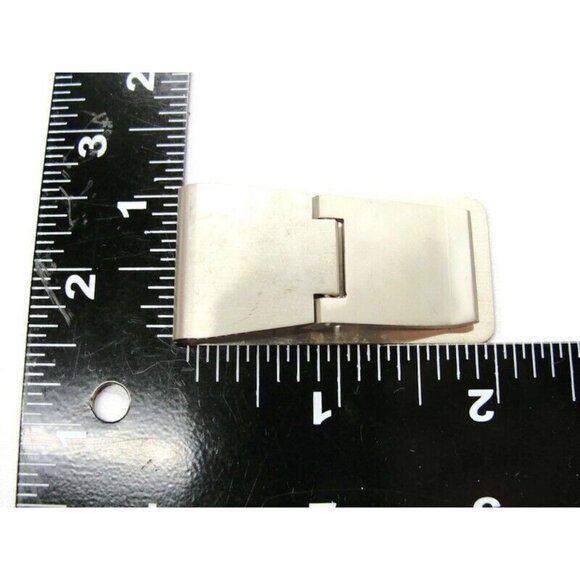 Money Clip Classic Diamond Pattern Silver Tone Stainless Wallet Card Cash ID - Picture 4 of 8